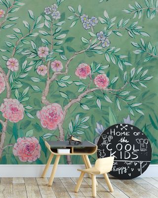 French Garden Green Wallpaper