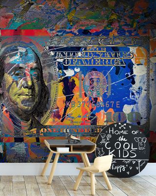 Grunge $100 Dollar Bill Wallpaper