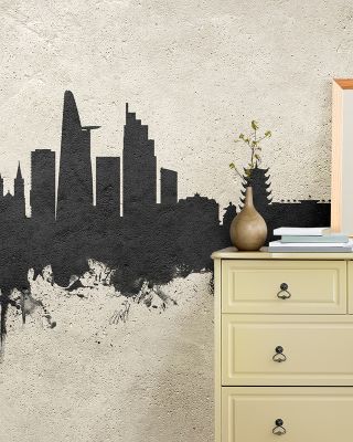 Ho Chi Minh City Vietnam Skyline Concrete Wallpaper
