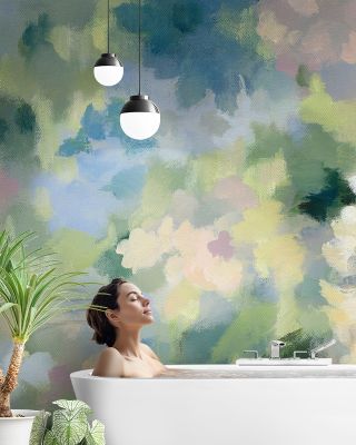 Hydrangea Mosaic Wallpaper