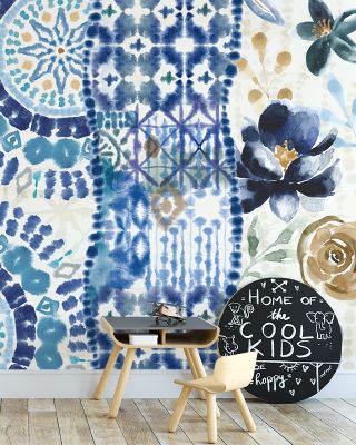Indigo Splashes Wallpaper