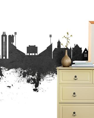 Lawrence Kansas Skyline Black & White Wallpaper