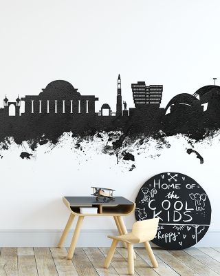 Lilongwe Malawi Skyline Black & White Wallpaper