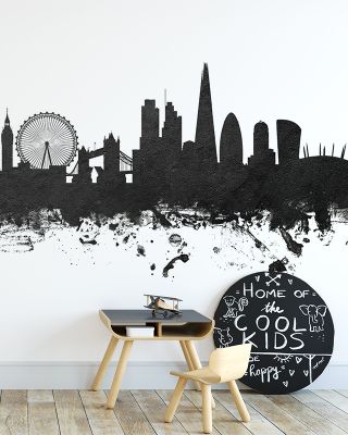 London Skyline Black & White Wallpaper