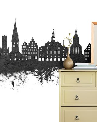 Luneburg Germany Skyline Black & White Wallpaper