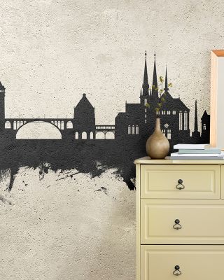 Luxembourg City Skyline Concrete Wallpaper