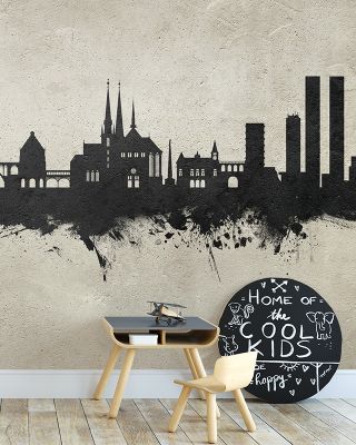 Luxembourg City Skyline Concrete Wallpaper
