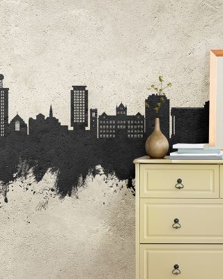 Madison Wisconsin Skyline Concrete Wallpaper