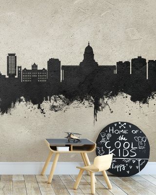 Madison Wisconsin Skyline Concrete Wallpaper