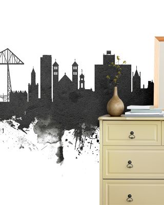 Middlesbrough England Skyline Black & White Wallpaper