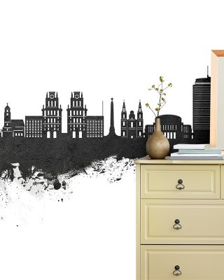 Minsk Belarus Skyline Black & White Wallpaper