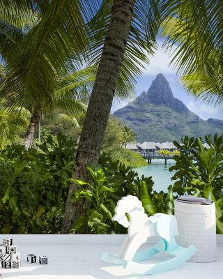 Mount Otemanu Framed Wallpaper