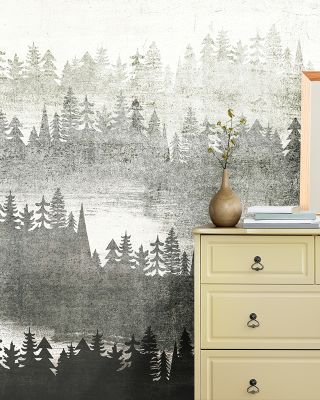 Mountainscape Silver Wallpaper