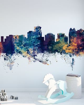 Orlando Florida Skyline Blue & Bronze Wallpaper