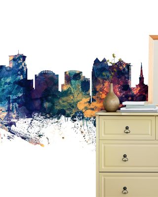 Orlando Florida Skyline Blue & Bronze Wallpaper