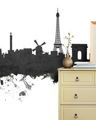 Paris Skyline Black & White Wallpaper