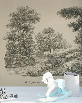 Park Etching Wallpaper