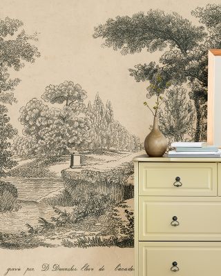 Park Etching Wallpaper
