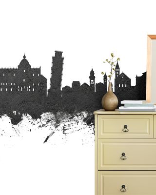 Pisa Italy Skyline Black & White Wallpaper
