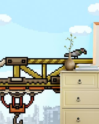 Pixel Crane Wallpaper