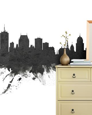 Quebec Canada Skyline Black & White Wallpaper