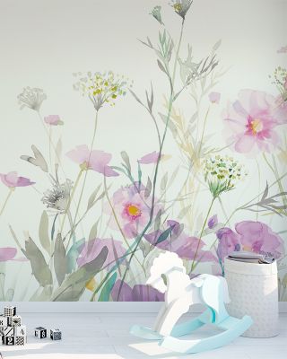 Queen Annes Lace and Cosmos Wallpaper