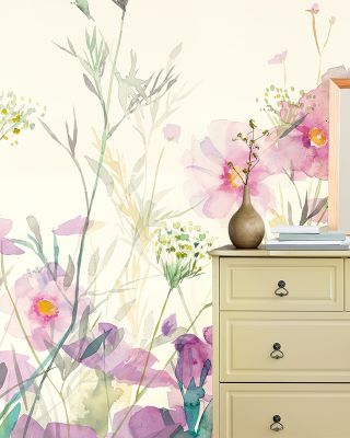 Queen Annes Lace and Cosmos Wallpaper