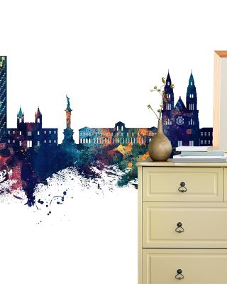 Quito Ecuador Skyline Blue & Bronze Wallpaper