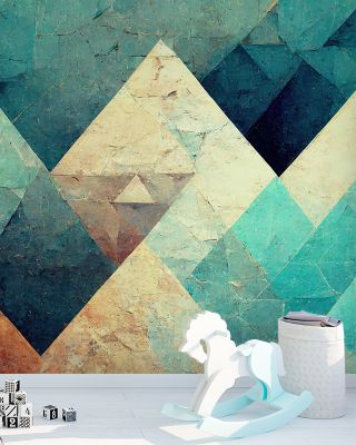 Reduced Mountains Turquoise Wallpaper
