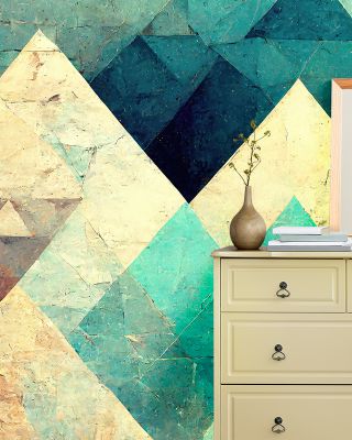 Reduced Mountains Turquoise Wallpaper