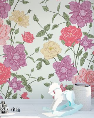 Retro Clematis Wallpaper