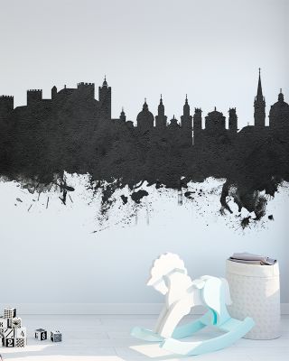 Salzburg Austria Skyline Black & White Wallpaper