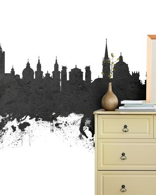 Salzburg Austria Skyline Black & White Wallpaper