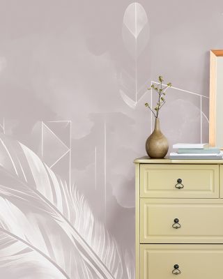 Solid Feather Geometry Warm Wallpaper