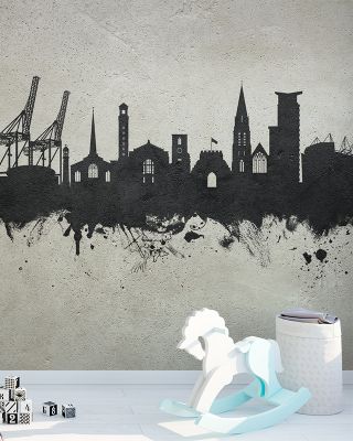 Southampton England Skyline Concrete Wallpaper