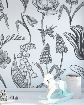 Spring Flower Sketching Wallpaper
