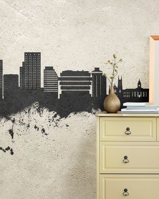 Stamford Connecticut Skyline Concrete Wallpaper