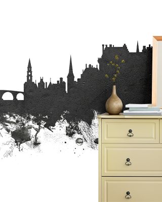 Stirling Scotland Skyline Black & White Wallpaper