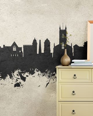 Stoke-on-Trent Skyline Concrete Wallpaper
