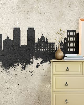 Syracuse New York Skyline Concrete Wallpaper Mural
