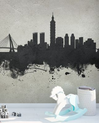 Taipei Taiwan Skyline Concrete Wallpaper