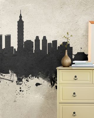 Taipei Taiwan Skyline Concrete Wallpaper