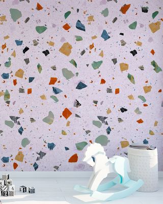 Terrazzo Multi Small, Pink Wallpaper