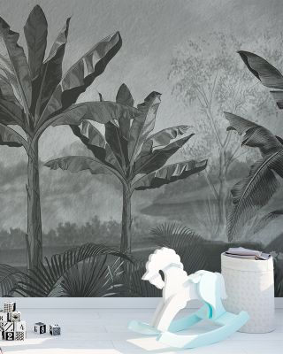 Tropical Banana Plant Sketch Wallpaper