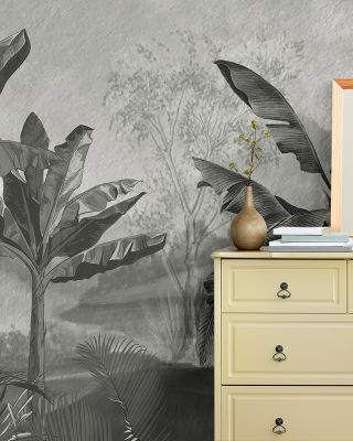 Tropical Banana Plant Sketch Wallpaper