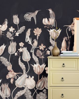 Tulips Feast Black Wallpaper