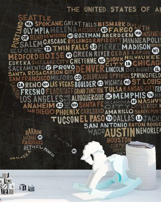 US City Map Black Wallpaper