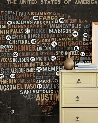 US City Map Black Wallpaper
