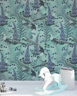 Underwater Peacocks Wallpaper Mural