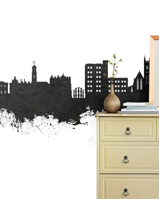 Warrington England Skyline Black & White Wallpaper